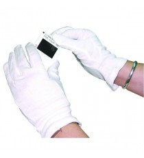 White Knitted Cotton Lge Gloves Pk20