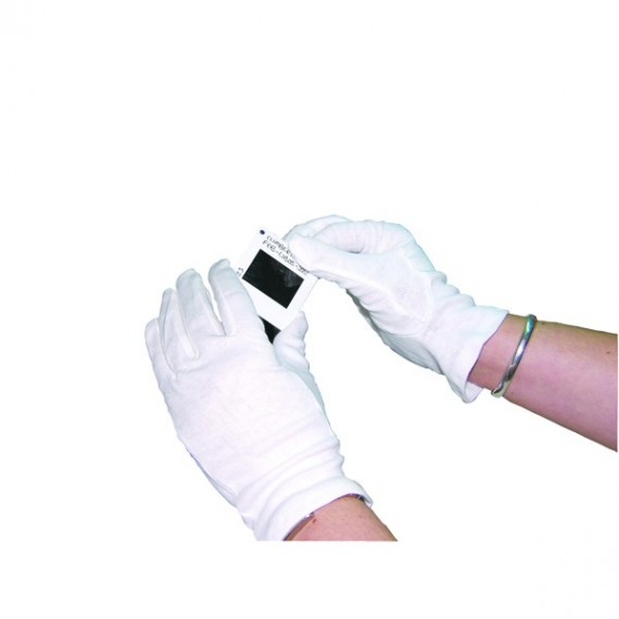 White Knitted Med Cotton Gloves Pk20