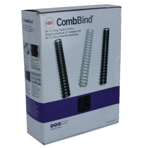 GBC BindingComb A4 16mm 21R Blk Pk100