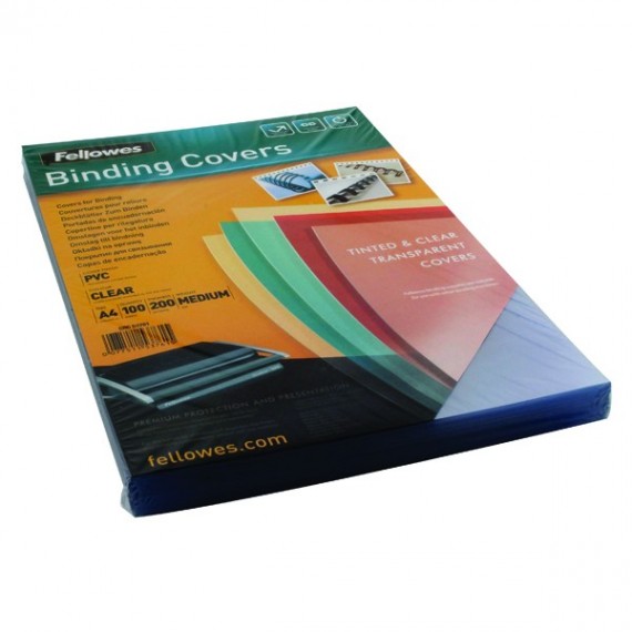 Fellowes Transp Plastic Cvr 200mic Pk100