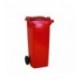 Red 2 Wheel Refuse Container 140Ltr