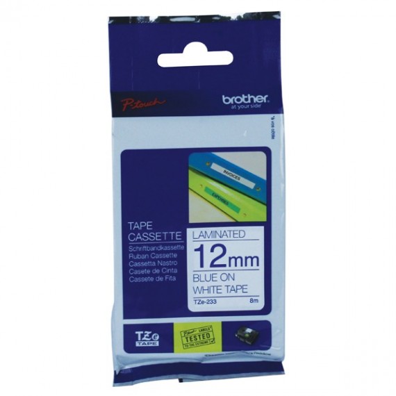 Brother PTouch Tape TZE233 12mm Blu/Wht