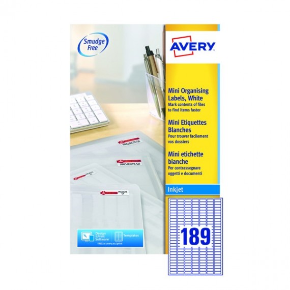 Avery Inkjet Mini Ink Labels Wht Pk4725