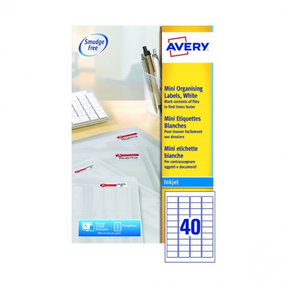 Avery Inkjet Mini Labels Wht Pk1000