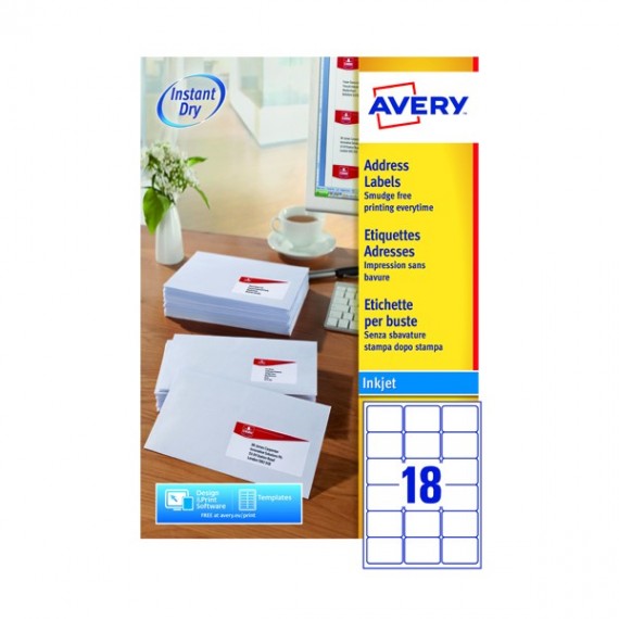 Avery J8161-100 QuickDRY Inkj Labl P1800