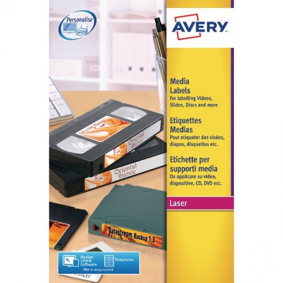 Avery Video Spine Labels White Pk400