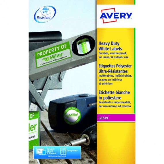 Avery Hvy Duty Laser Label White Pk20