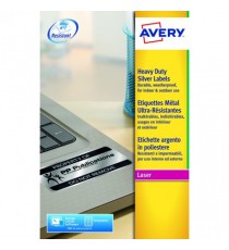 Avery Hvy Duty Laser Label Silver Pk3780