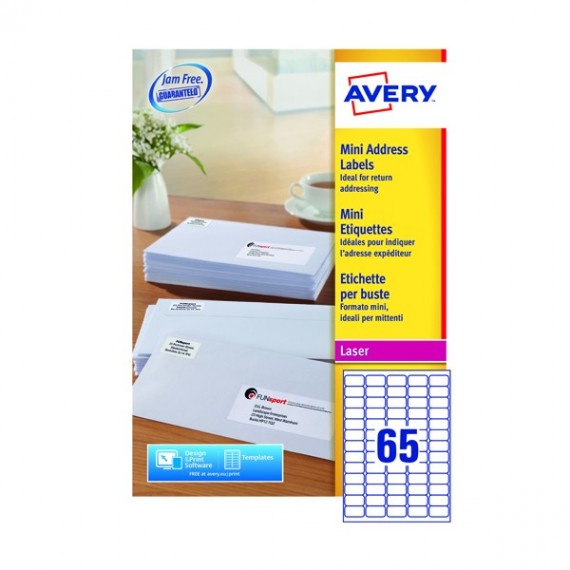 Avery L7651-100 Laser Labels 38.1x21.2