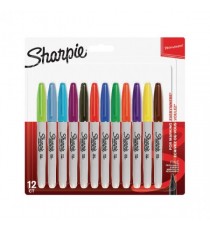 Sharpie Marker Fine Astd Pk12 S0811070