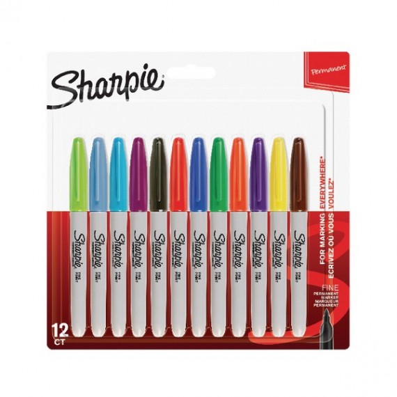 Sharpie Marker Fine Astd Pk12 S0811070