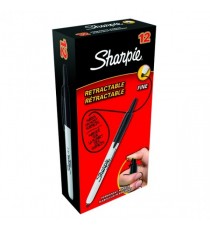 Sharpie Retractable Marker Black Pk12