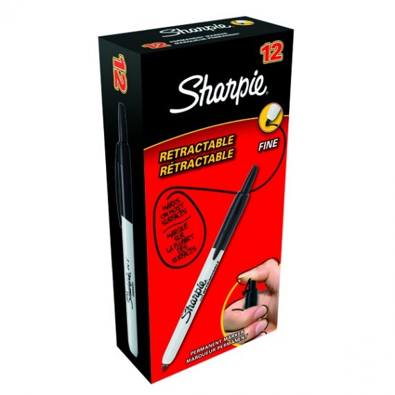 Sharpie Retractable Marker Black Pk12