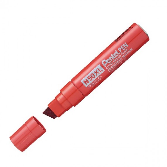 Pentel N50XL Marker Chisel Tip Red Pk12