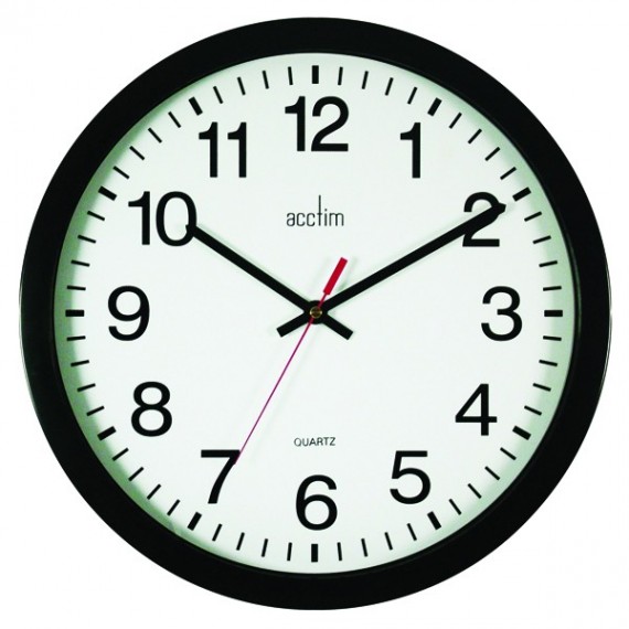 Acctim Controller 368mm Black Wall Clock