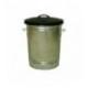 Galvanised Bin With Lid Metallic 316625