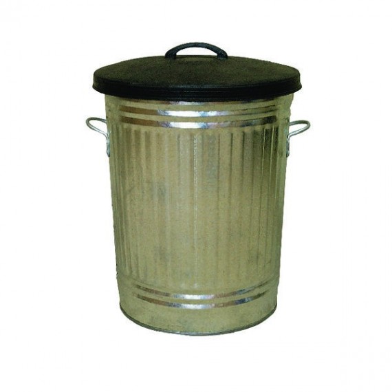 Galvanised Bin With Lid Metallic 316625