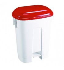 FD 60 Litre Plastic Bin White/Red 348012