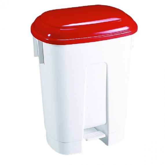 FD 60 Litre Plastic Bin White/Red 348012