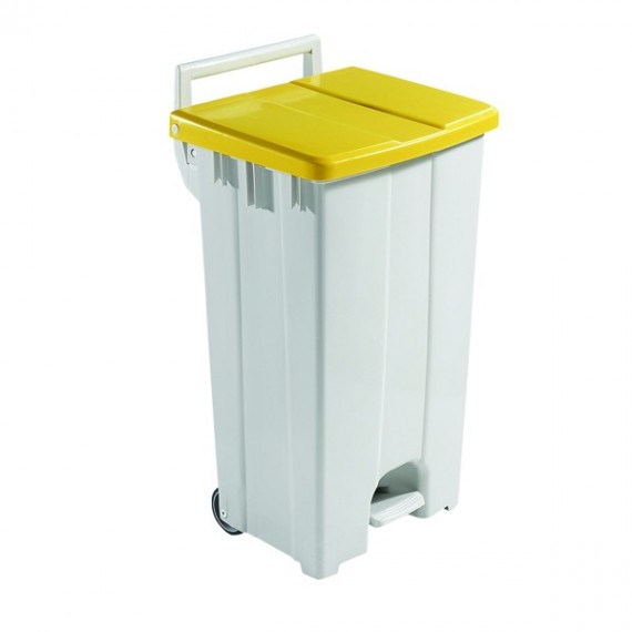 FD 90L Mobile Pedal Bin Lid Ylw 357002
