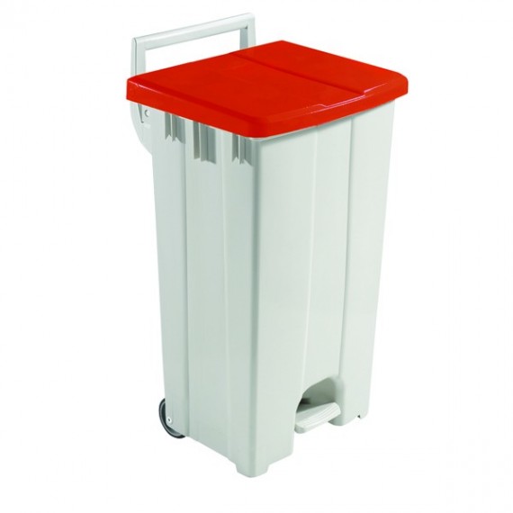 FD 90L Mobile Pedal Bin Lid Red 357004