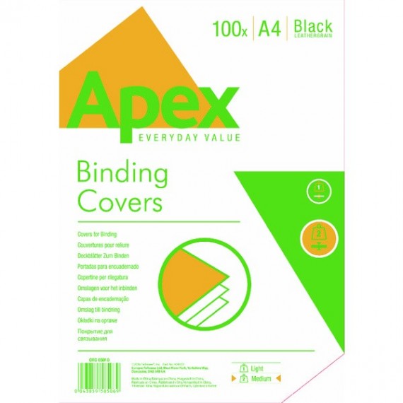 Fellowes Apex Leatherboard Cover Blk A4