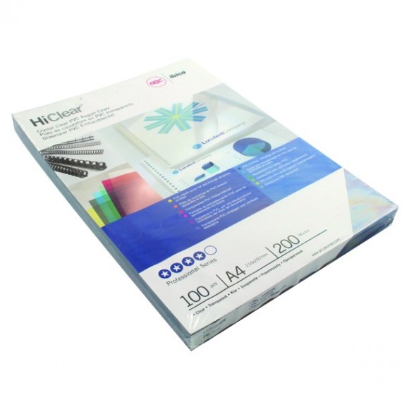 GBC HICLEAR A4 PVC BINDING COVERS
