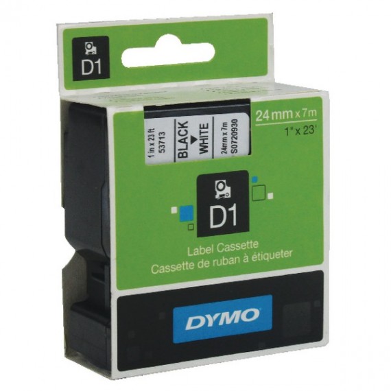 Dymo 24mm D1 Tape Black/White 53713
