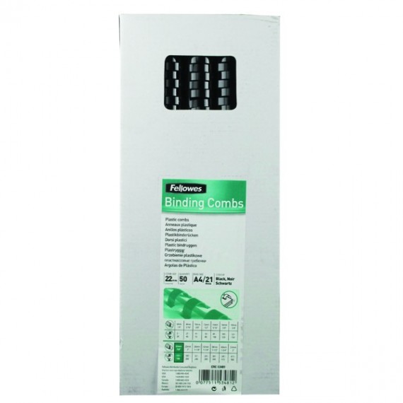 Fellowes Binding Comb 22mm Black Pk50