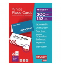 Decadry Perf PlaceCard 85x46mm Wht Pk132