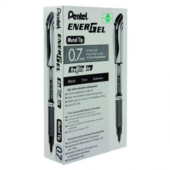 Pentel Energel XM Metal Tip Rball Black