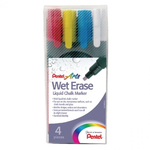 Pentel Chalk Markers Pk4 Astd