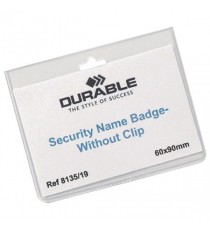 Durable Sec Badge No Clip 60x90 Pk20