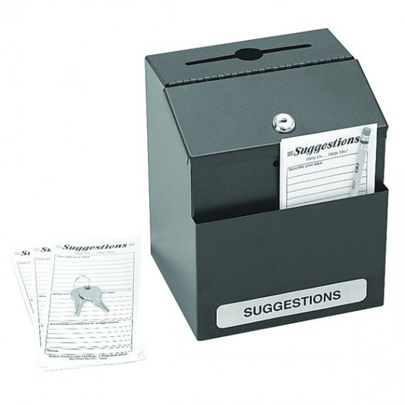 Safco Locking Steel Suggestion Box Blk