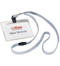 Durable Name Badge Textile Necklace Pk10
