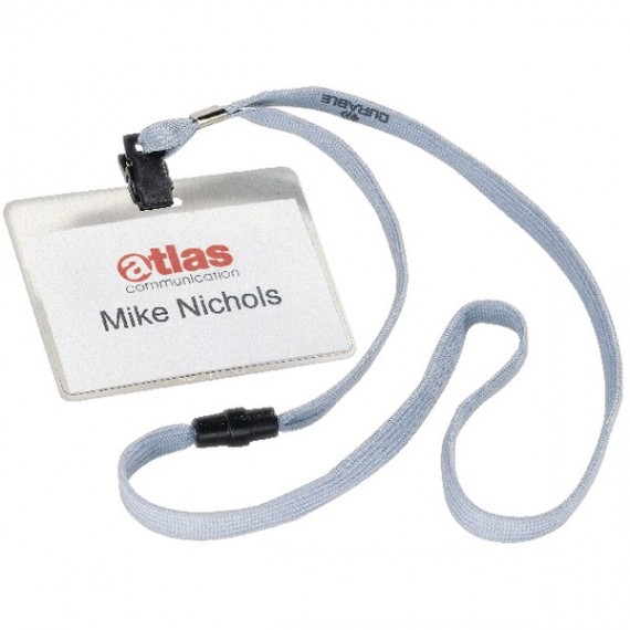 Durable Name Badge Textile Necklace Pk10