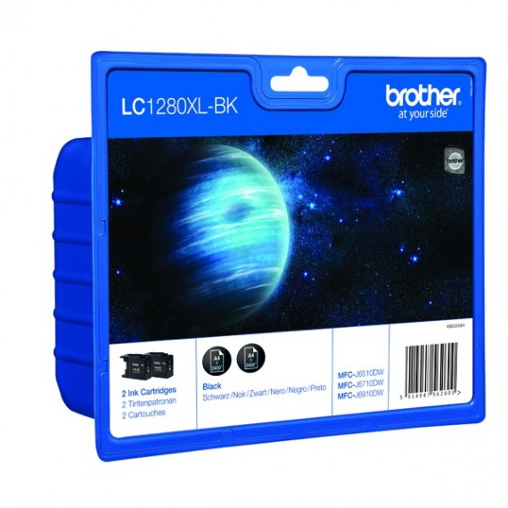 Brother LC1280XL Inkjet Cart Twin Pk Blk