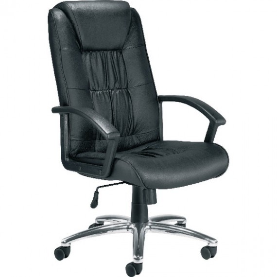 Jemini Leather Faced Chair Black