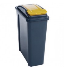 VFM Recycling Bin With Lid 25 Litre Yell