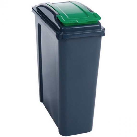 VFM Recycling Bin With Lid 25 Litre Gree