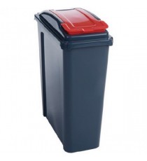 VFM Recycling Bin With Lid 25 Litre RedR