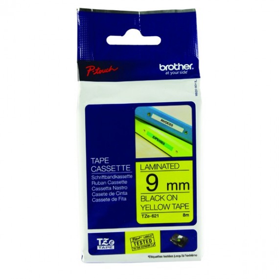 Brother PTouch Tape TZE621 9mm Blk/Ylw