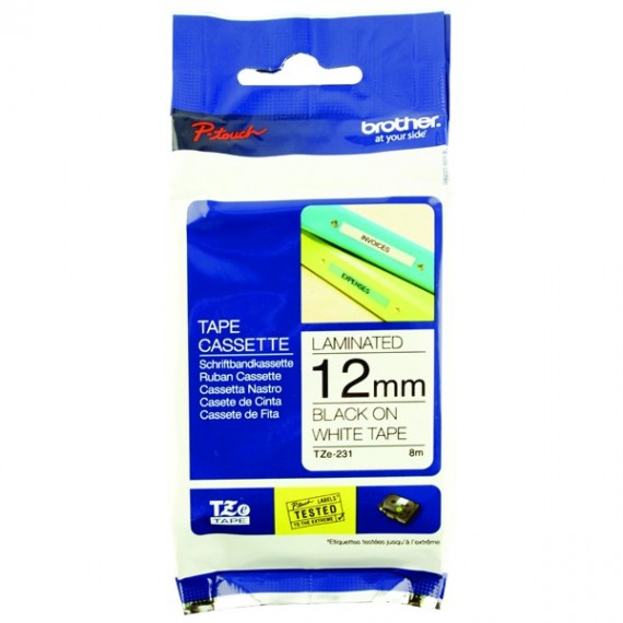 Brother PTouch Tape TZE231 12mm Blk/Wht