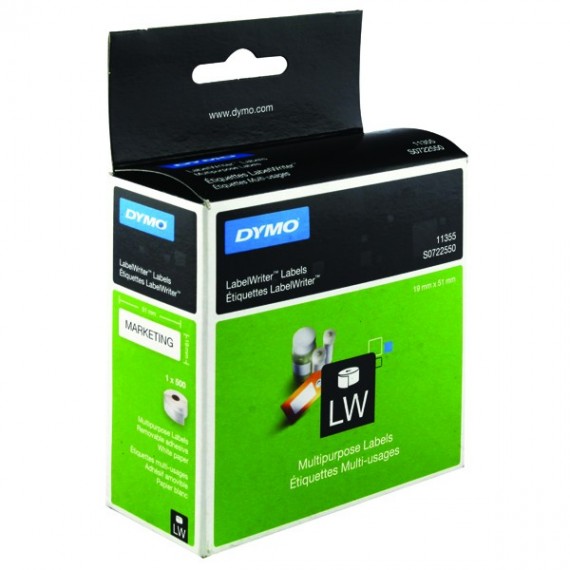 Dymo MultiPurpose Labels 19x51 Pk500 Wht