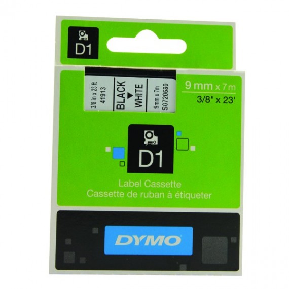 Dymo 1000/5000 Tape 9mmx7M Blk/Wht 40913