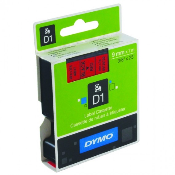 Dymo 1000/5000 Tape 9mmx7M Blk/Red 40917