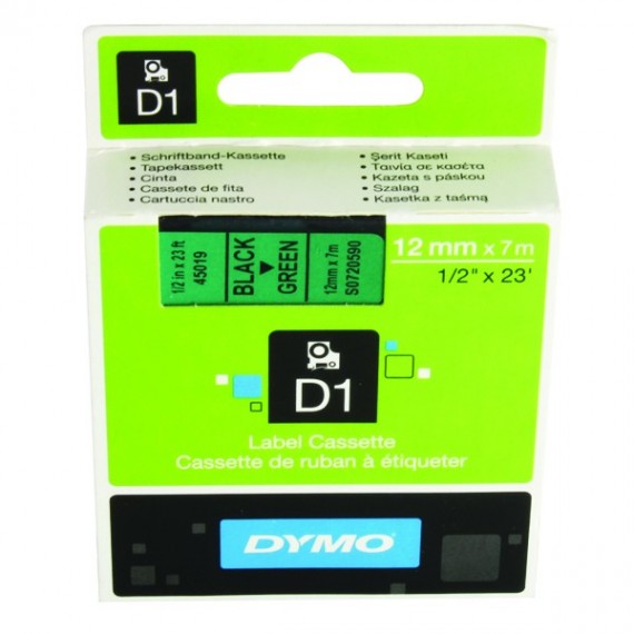 Dymo 4500 Tape Black/Green 45019