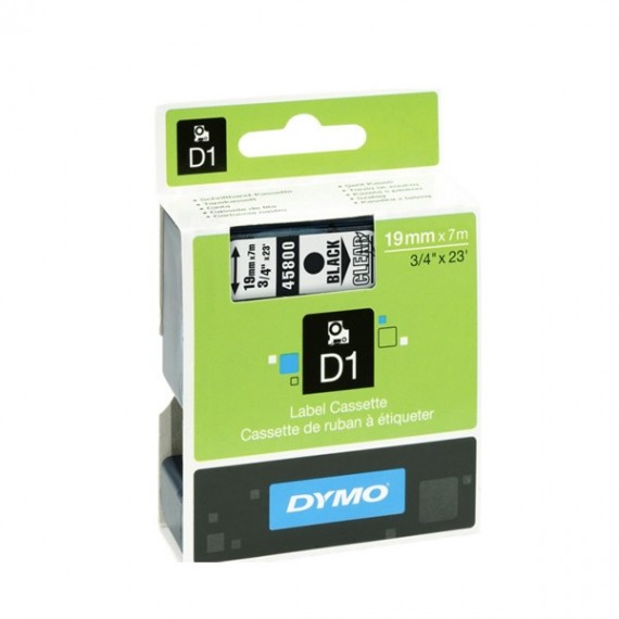 Dymo 2000/5500 Tape 19mm Blk/Clr 45800