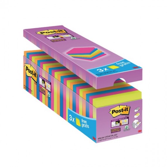 Post-It Super Sticky Assorted +3 Free