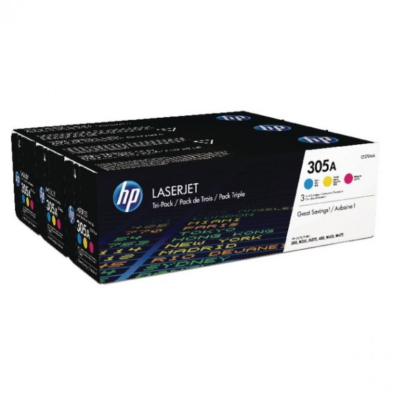 HP 305A 3Pk Cyn/Mag/Ylw Orgl Lj Tnr